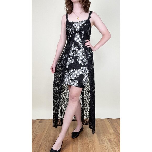 Vintage Black Floral Lace Duster - Picture 8 of 9